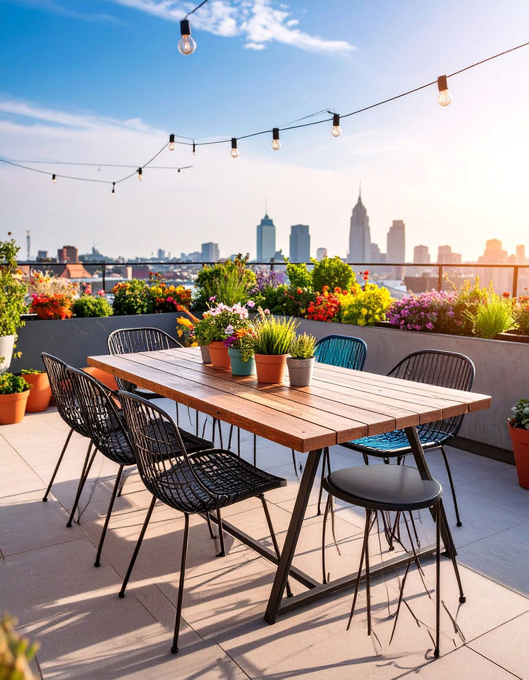 Industrial Loft Style with Metal and Wood - 25 Outdoor Dining Area Ideas