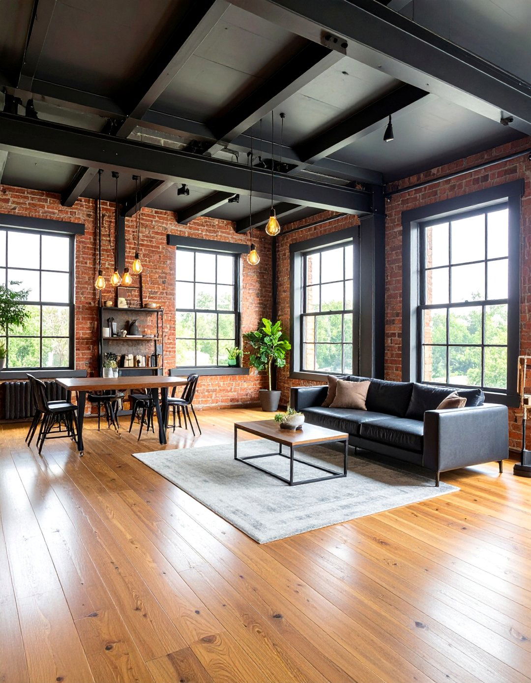 Industrial Loft with Black Steel Look Trim - 25 Black Trim Interiors