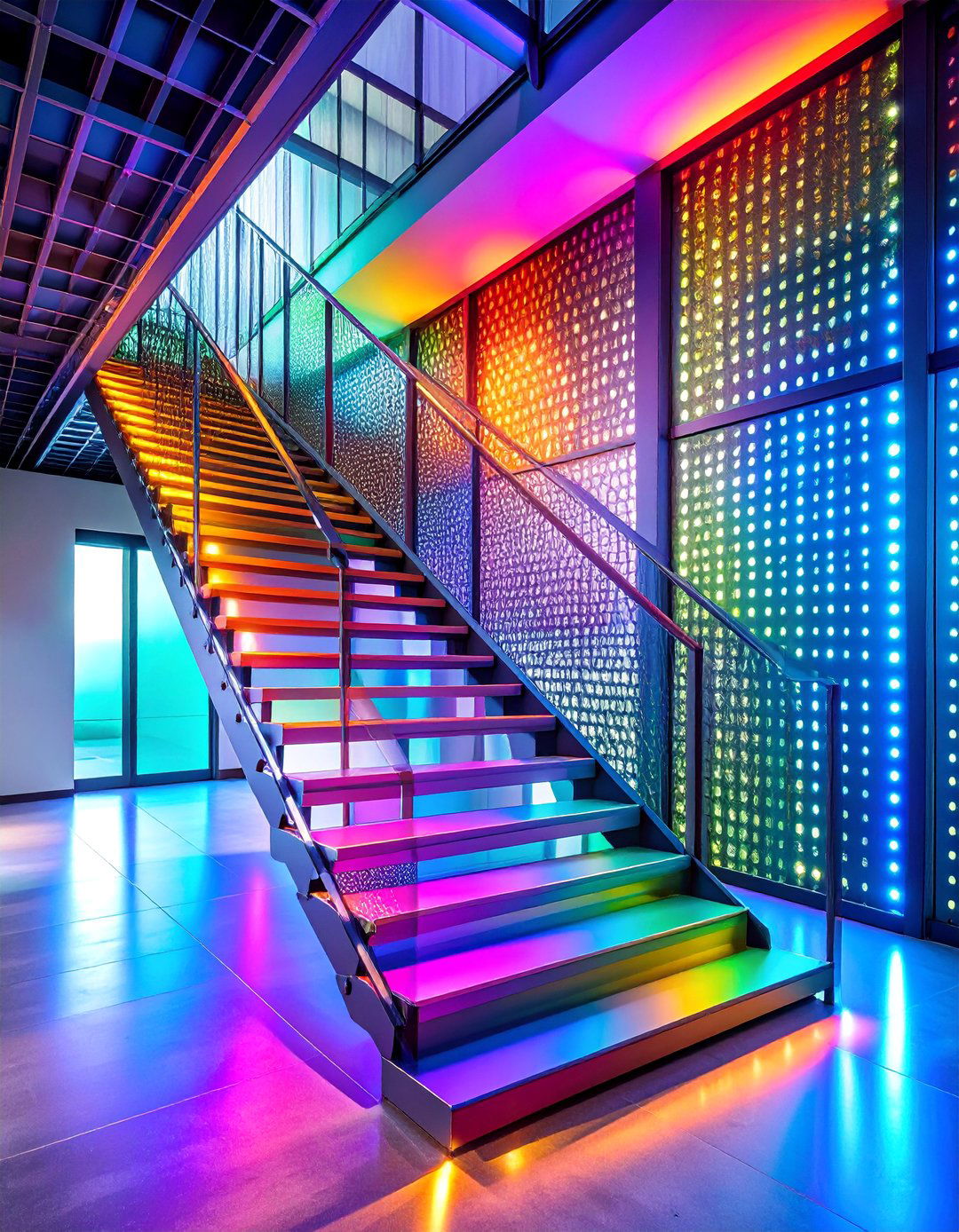 Industrial Mesh Panel System - 25 Stair Railing Ideas