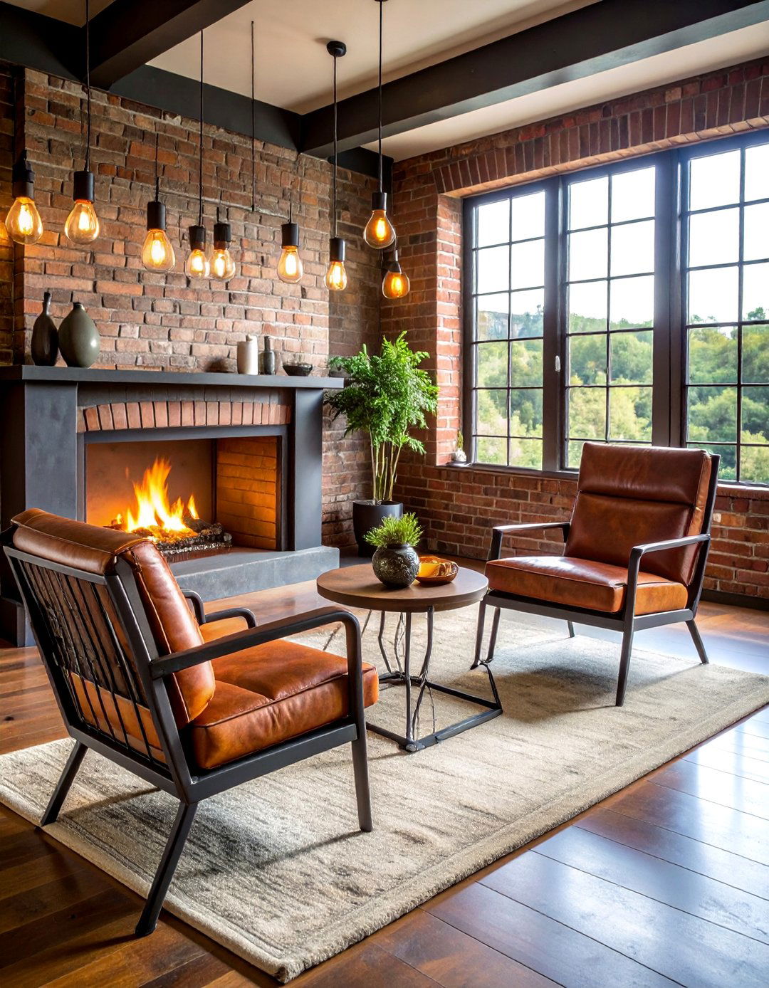 Industrial Metal Chairs with Urban Loft Appeal - 25 Chairs in Front of Fireplace Ideas