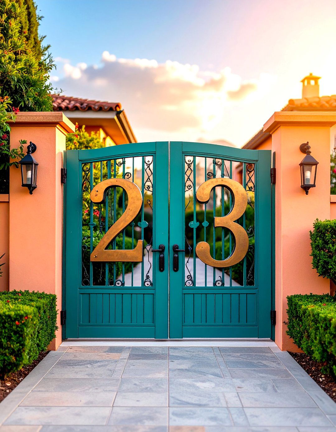 Industrial Metal House Number Gate Display - 25 House Number Ideas