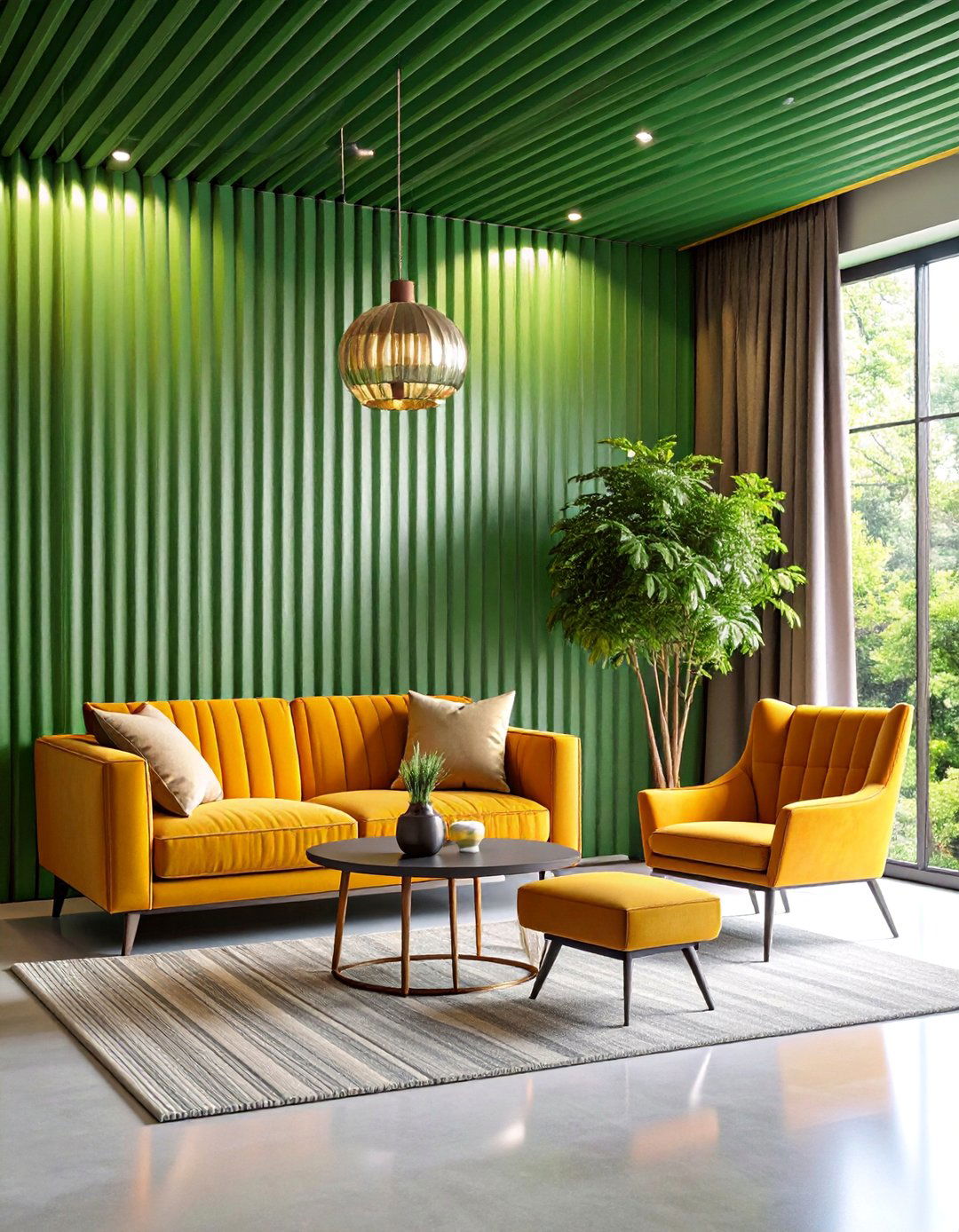 Industrial Metal Panel Accent Wall - 25 Half Wall Paneling Ideas
