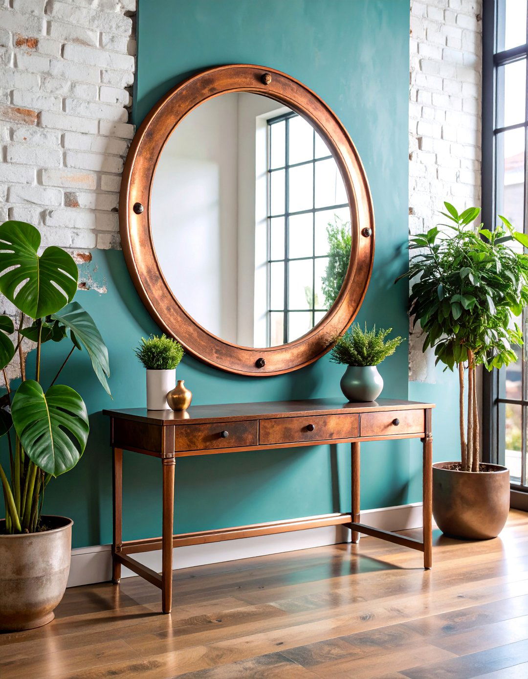 Industrial Metal Patina Effect - 25 Mirror Painting Ideas