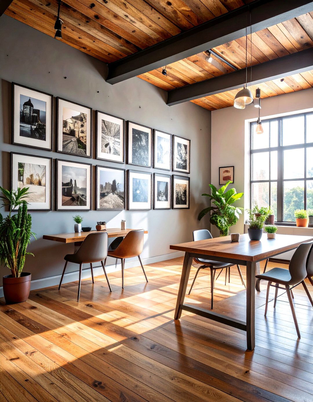 Industrial Metal and Wood Gallery Wall - 25 Gallery Wall Ideas