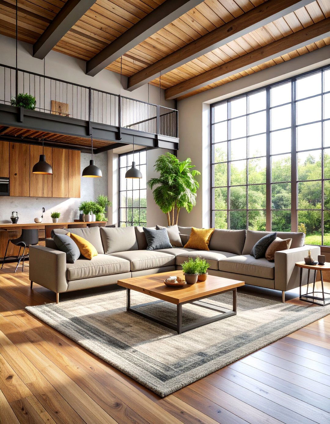 Industrial Metal and Wood Slat Combination - 25 Wood Slat Accent Wall Ideas
