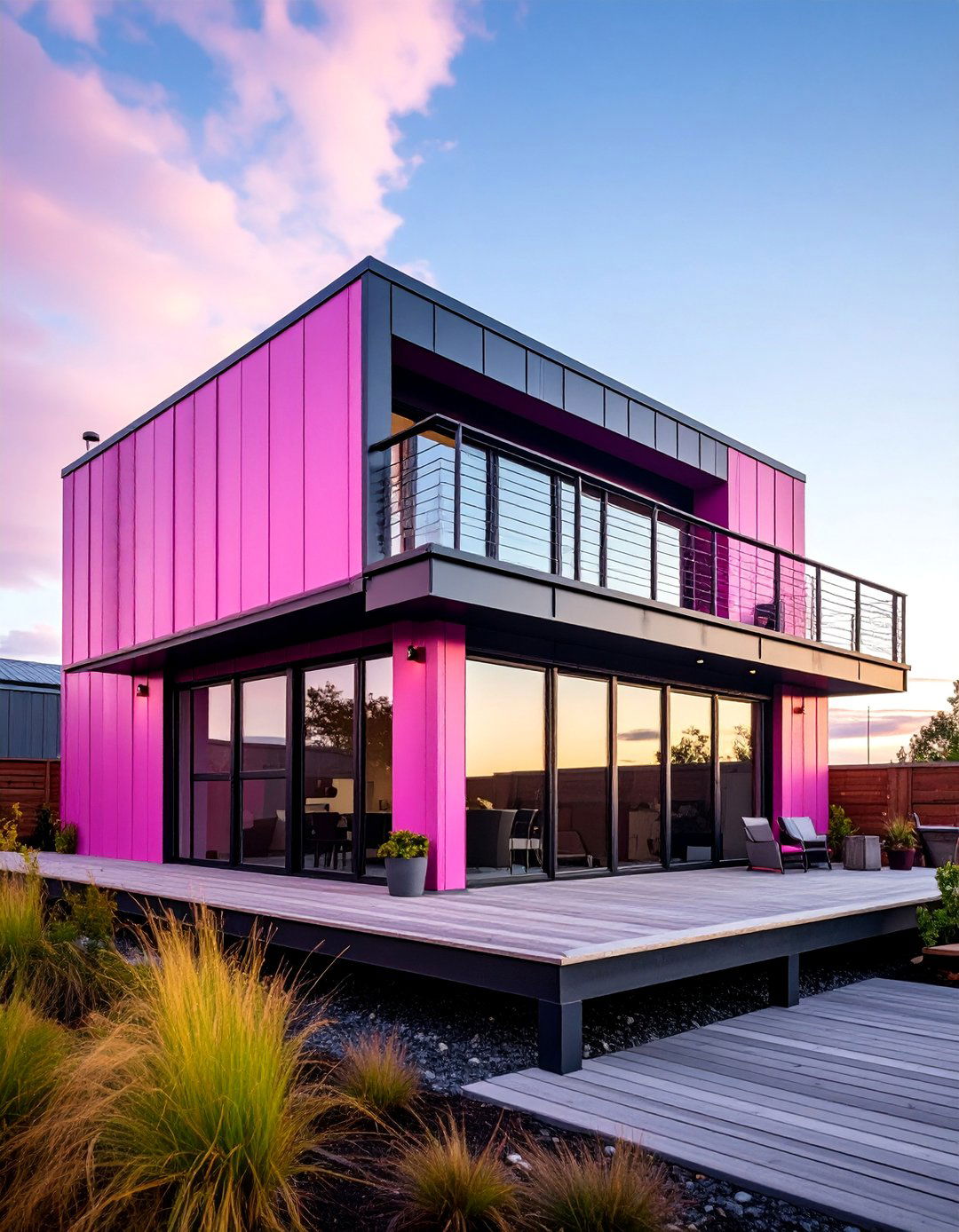 Industrial Millennial Pink House Exterior with Corten Steel - 25 Pink House Exterior Ideas