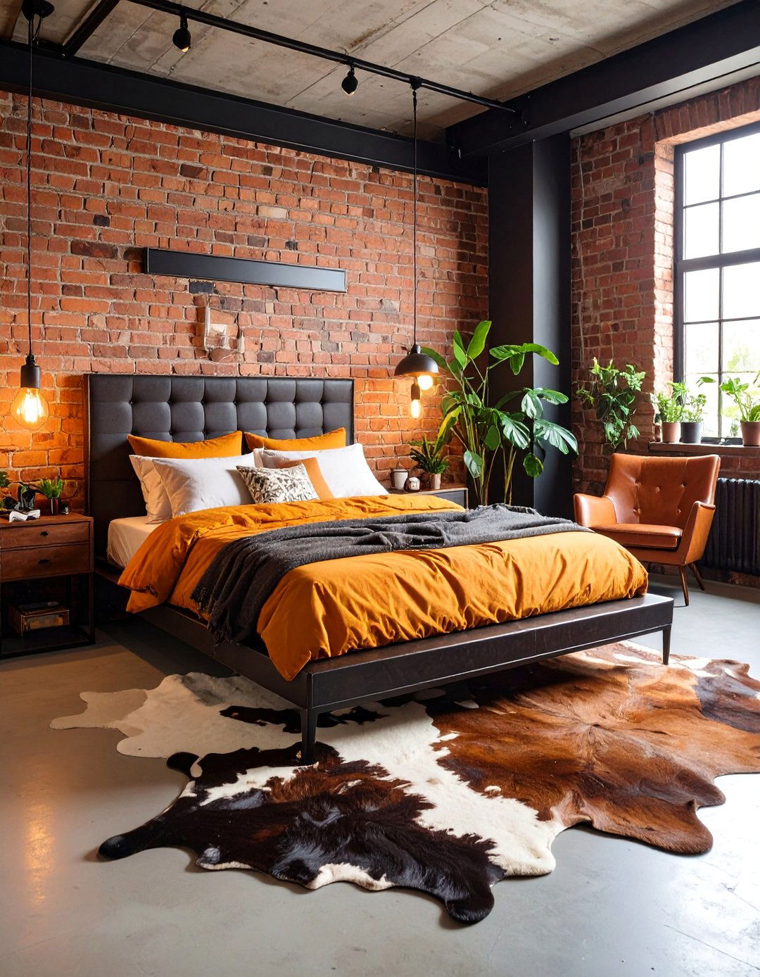 Industrial Modern Bedroom with Exposed Architectural Elements - 25 Large Bedroom Design Ideas