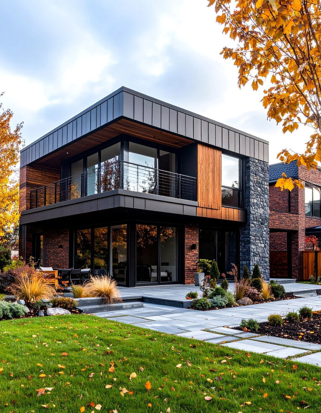 Industrial Modern Brick with Steel and Stone - 25 Brick Houses With Stone Accents