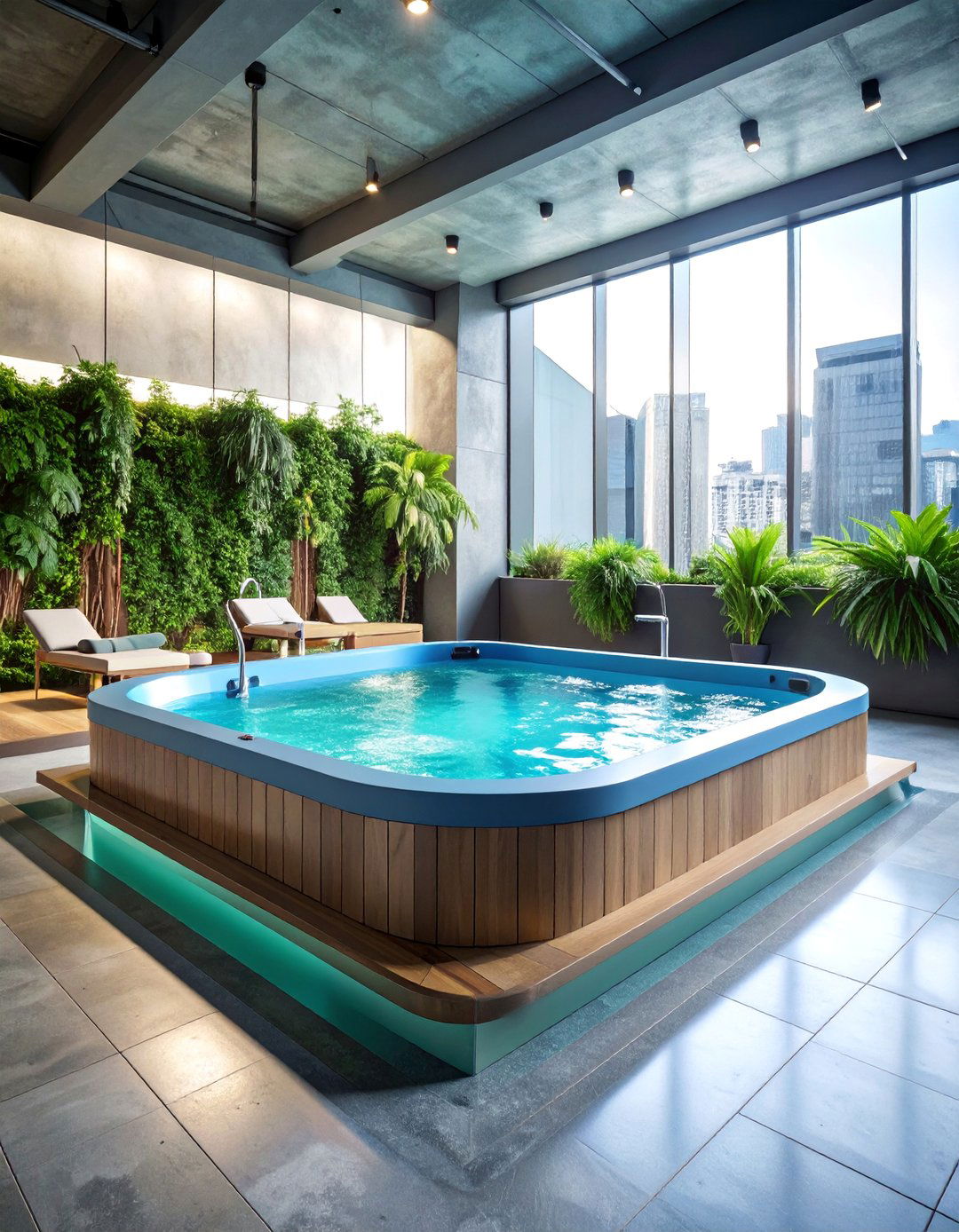 Industrial Modern Hot Tub Setup - 25 Hot Tub Decor Ideas