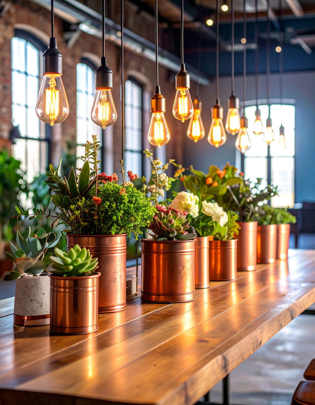 Industrial Modern Metal Centerpiece - 25 Wedding Centerpiece Ideas