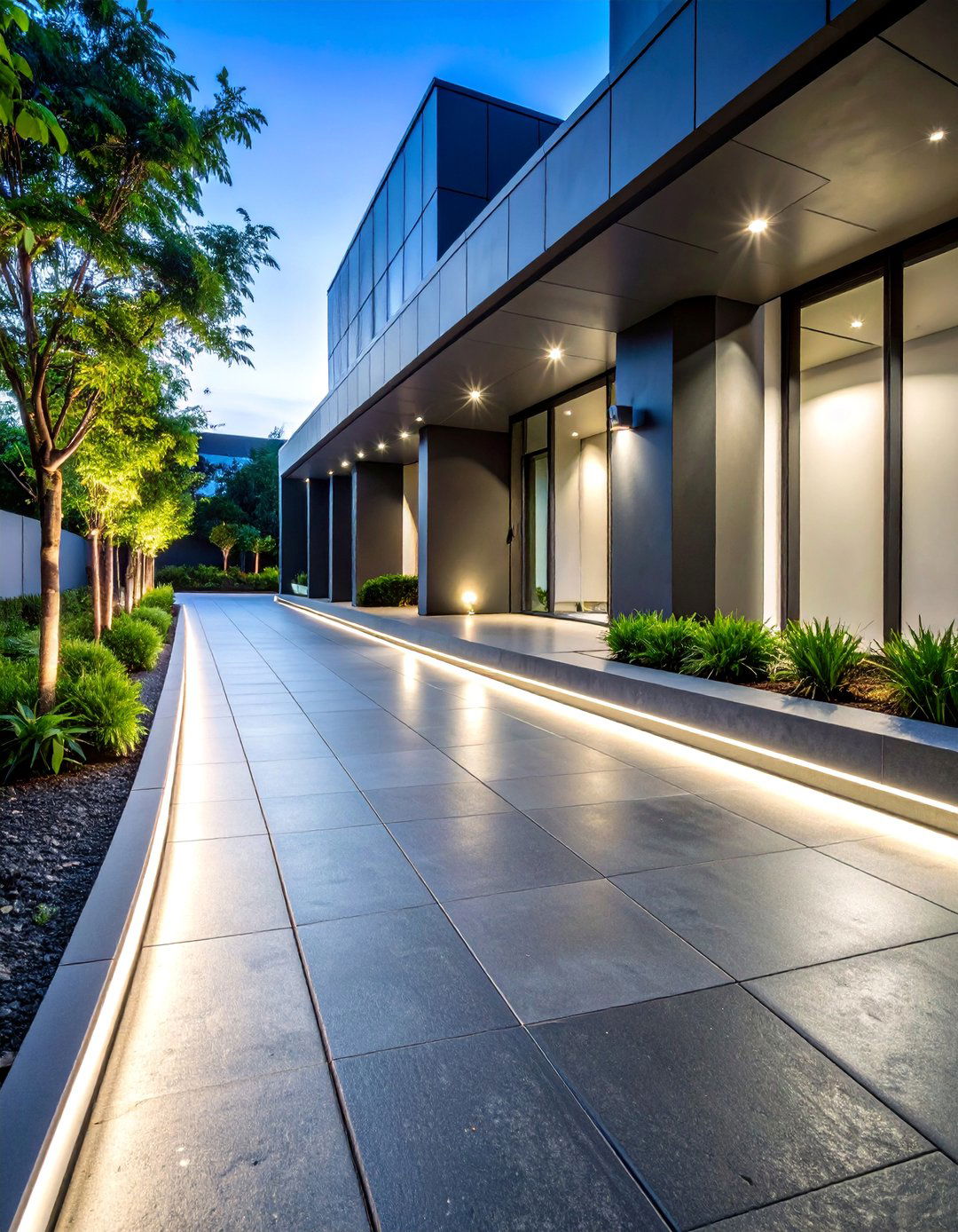 Industrial Modern Metal Edged Asphalt Walkway - 25 Asphalt Walkway Ideas