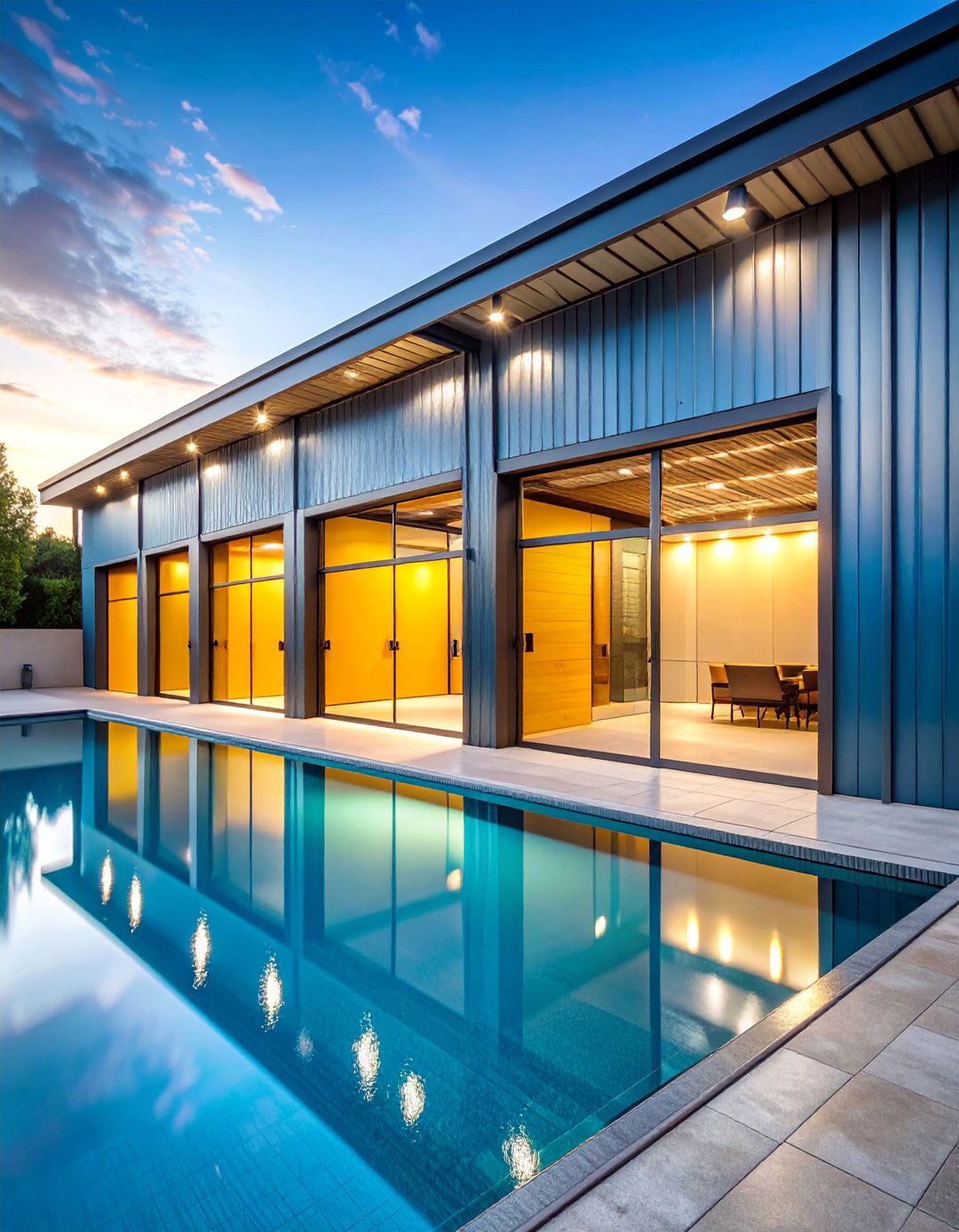 Industrial Modern Pool Storage - 25 Pool Shed Ideas