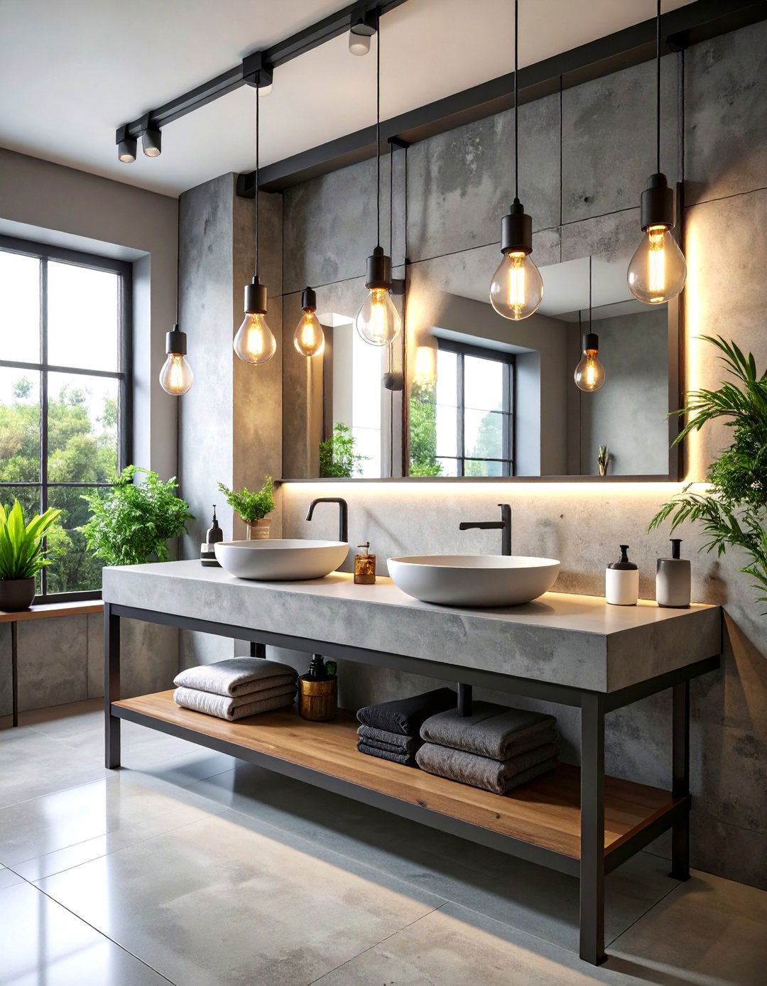 Industrial Modern with Exposed Elements - 25 Powder Room Ideas