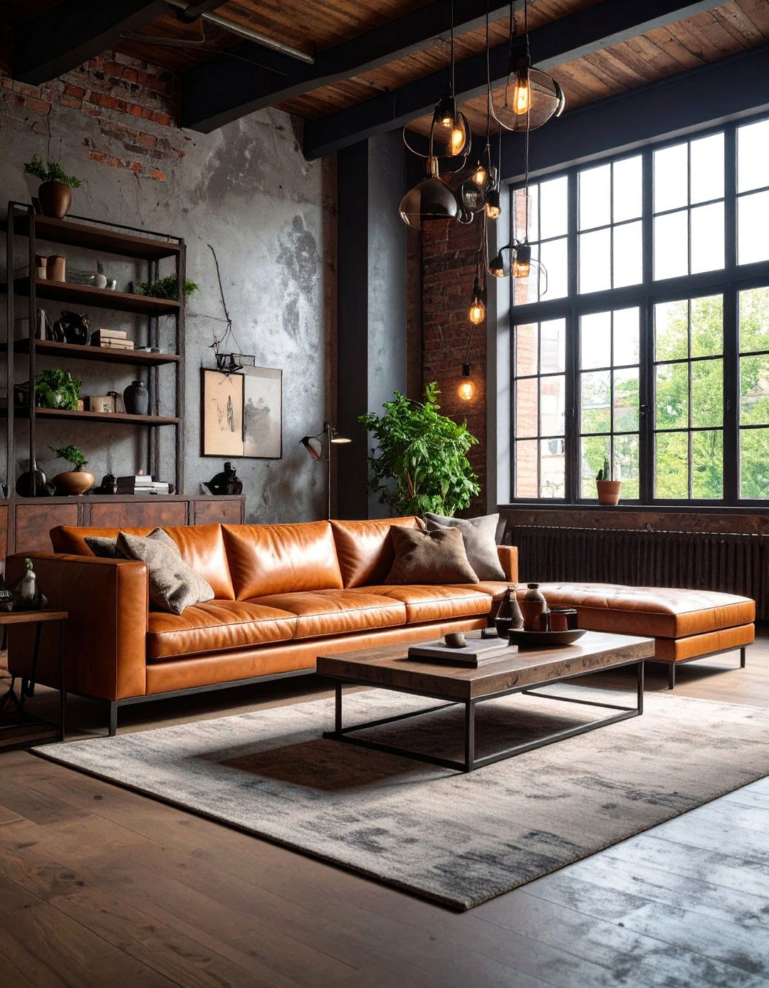 Industrial Parisian Living Room with Steel Accents - 25 Parisian-style Living Room Ideas