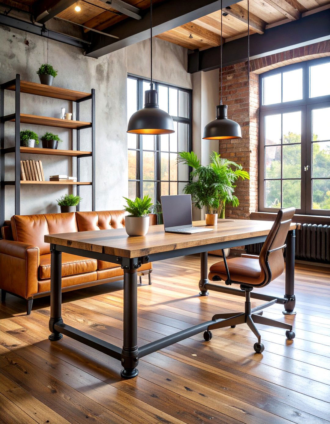 Industrial Pipe Desk System - 25 Small Home Office Ideas