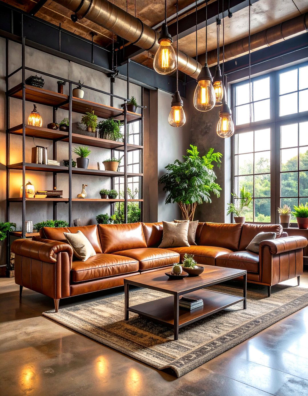 Industrial Pipe Framework Living Room - 25 Steampunk Living Room Ideas