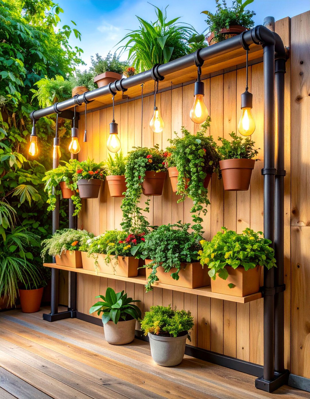 Industrial Pipe Outdoor Plant Stand - 25 Outdoor Plant Stand Ideas