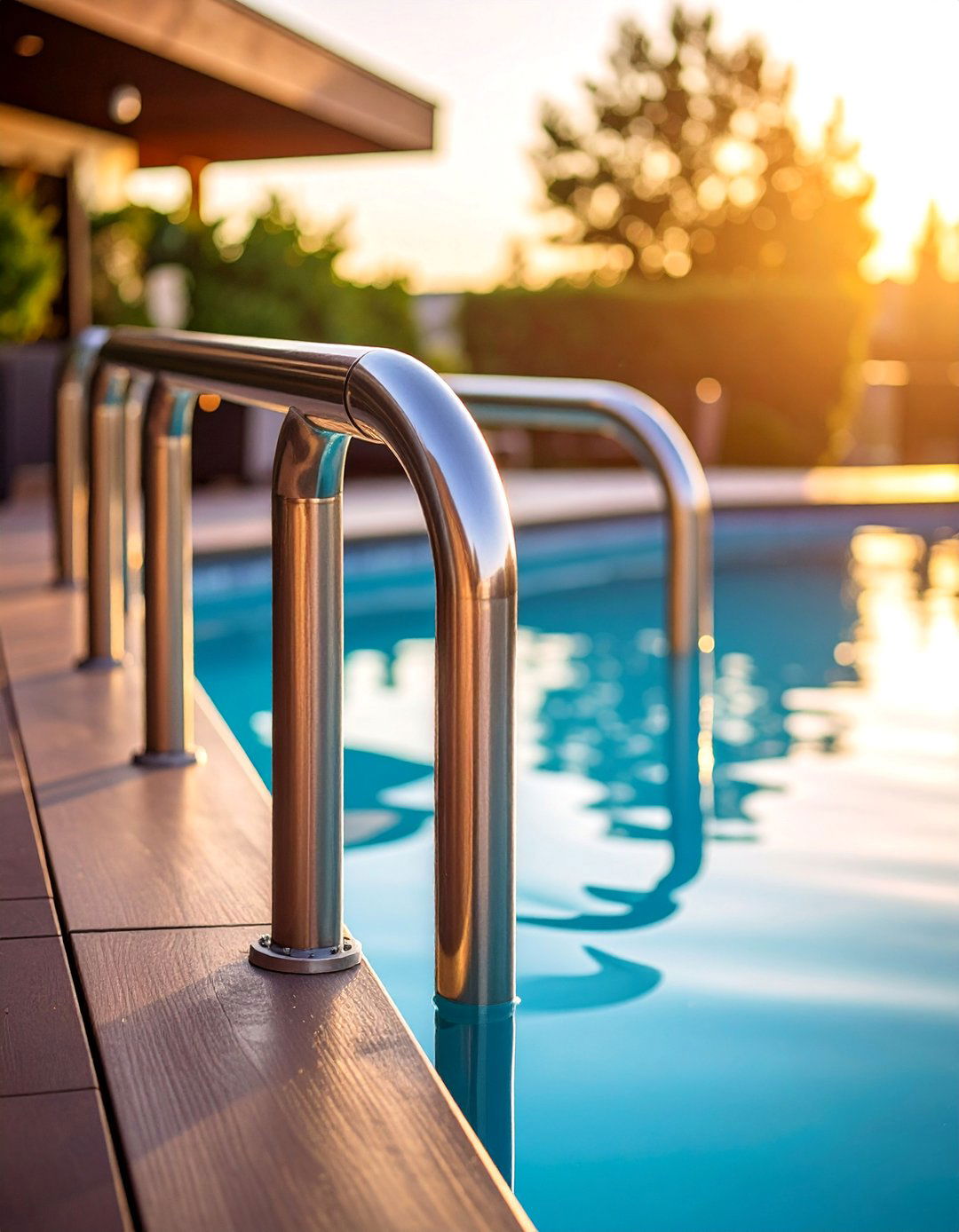 Industrial Pipe Pool Deck Railing with Modern Styling - 25 Pool Deck Railing Ideas