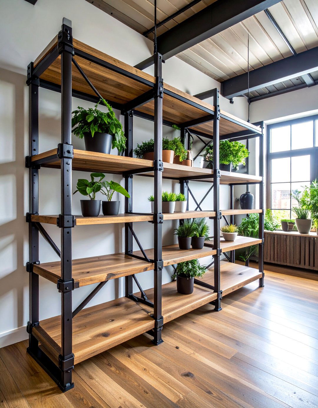 Industrial Pipe Shelving System - 25 Blank Wall Ideas