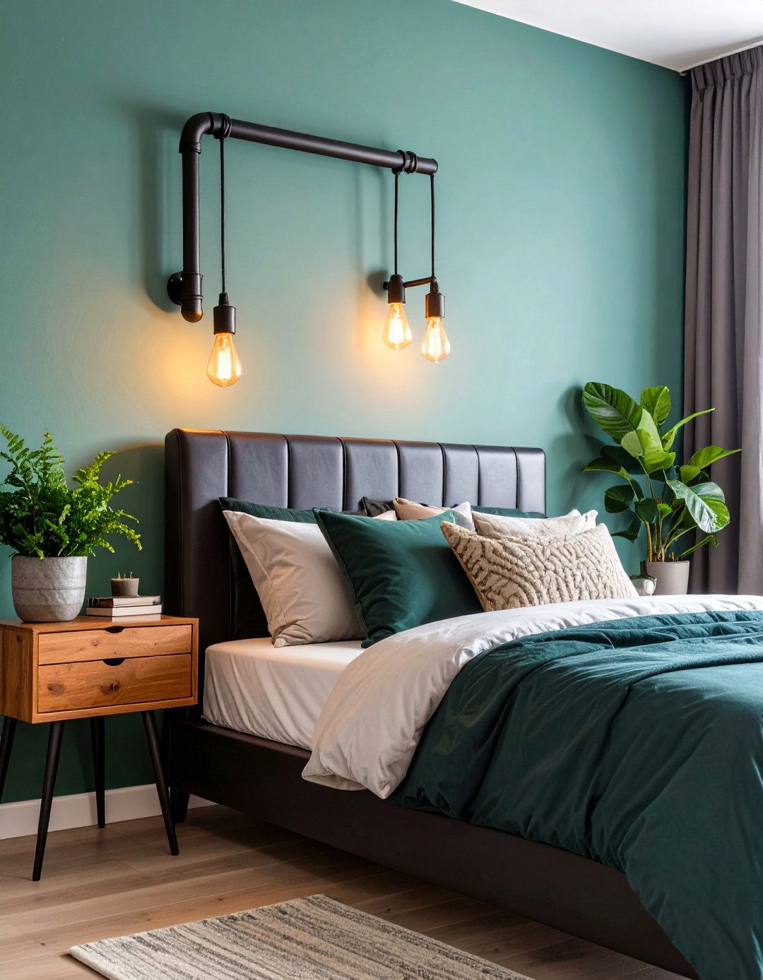 Industrial Pipe Wall Sconce Setup - 25 Small Bedroom Lighting Ideas
