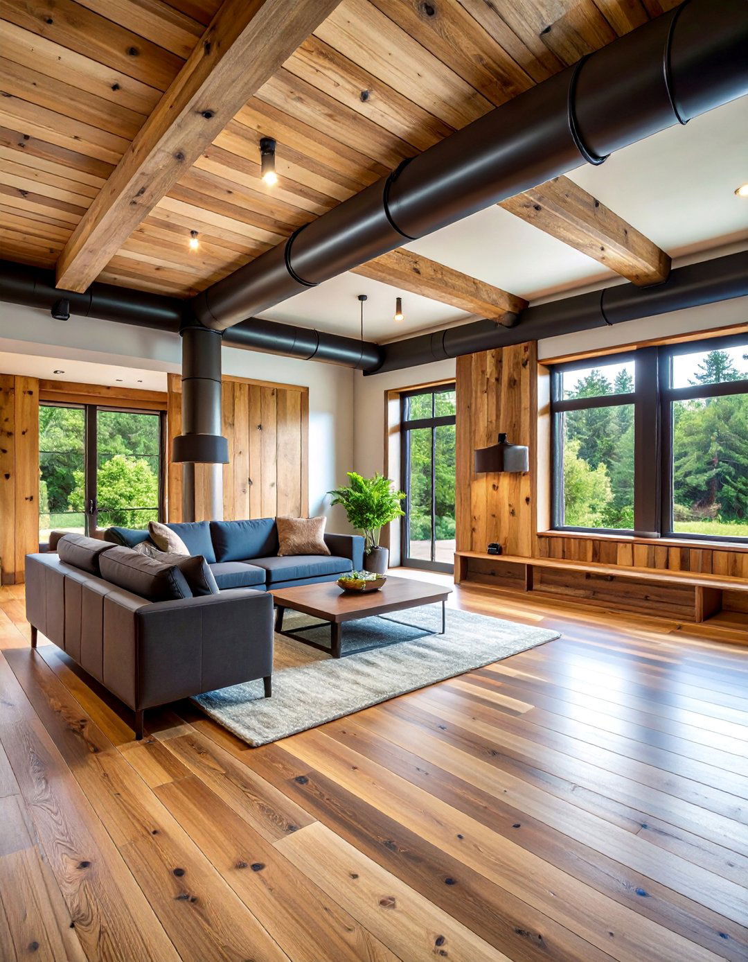 Industrial Pipe and Wood Molding Hybrid - 25 Wall Molding Ideas
