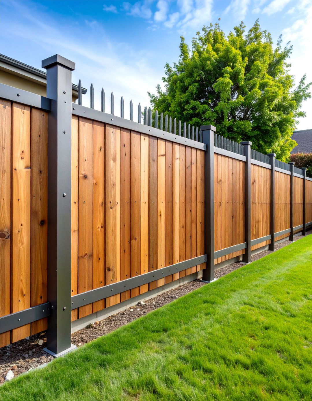 Industrial Raw Wood and Metal Style - 25 Metal and Wood Fence