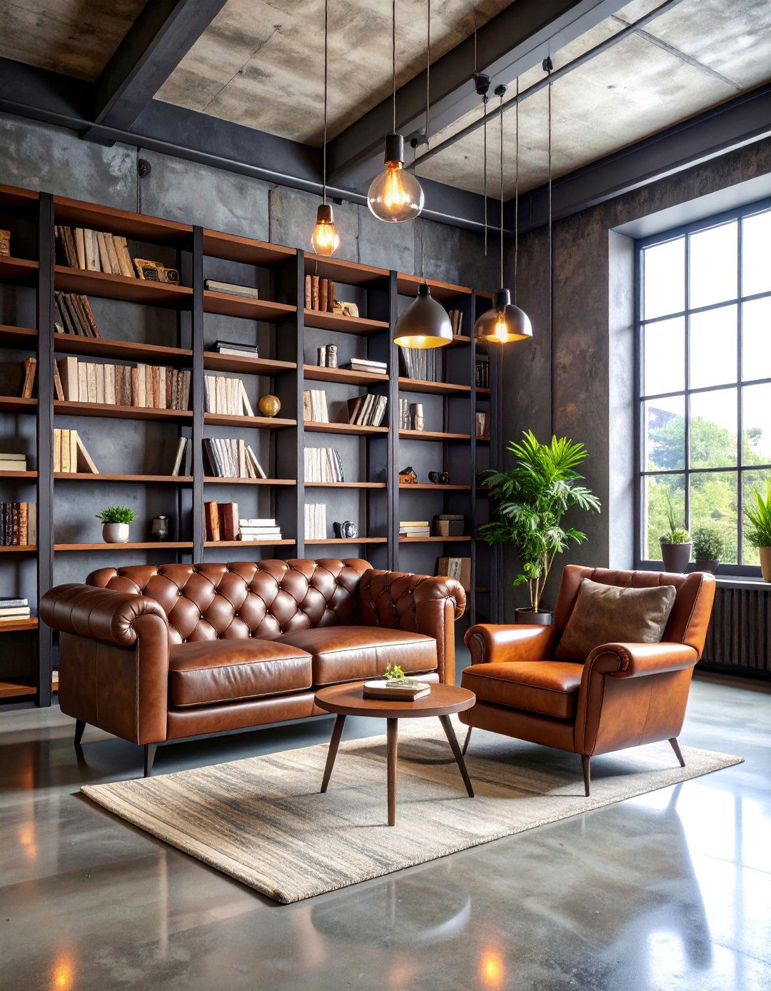 Industrial Reading Loft with Exposed Elements - 25 Reading Room Ideas