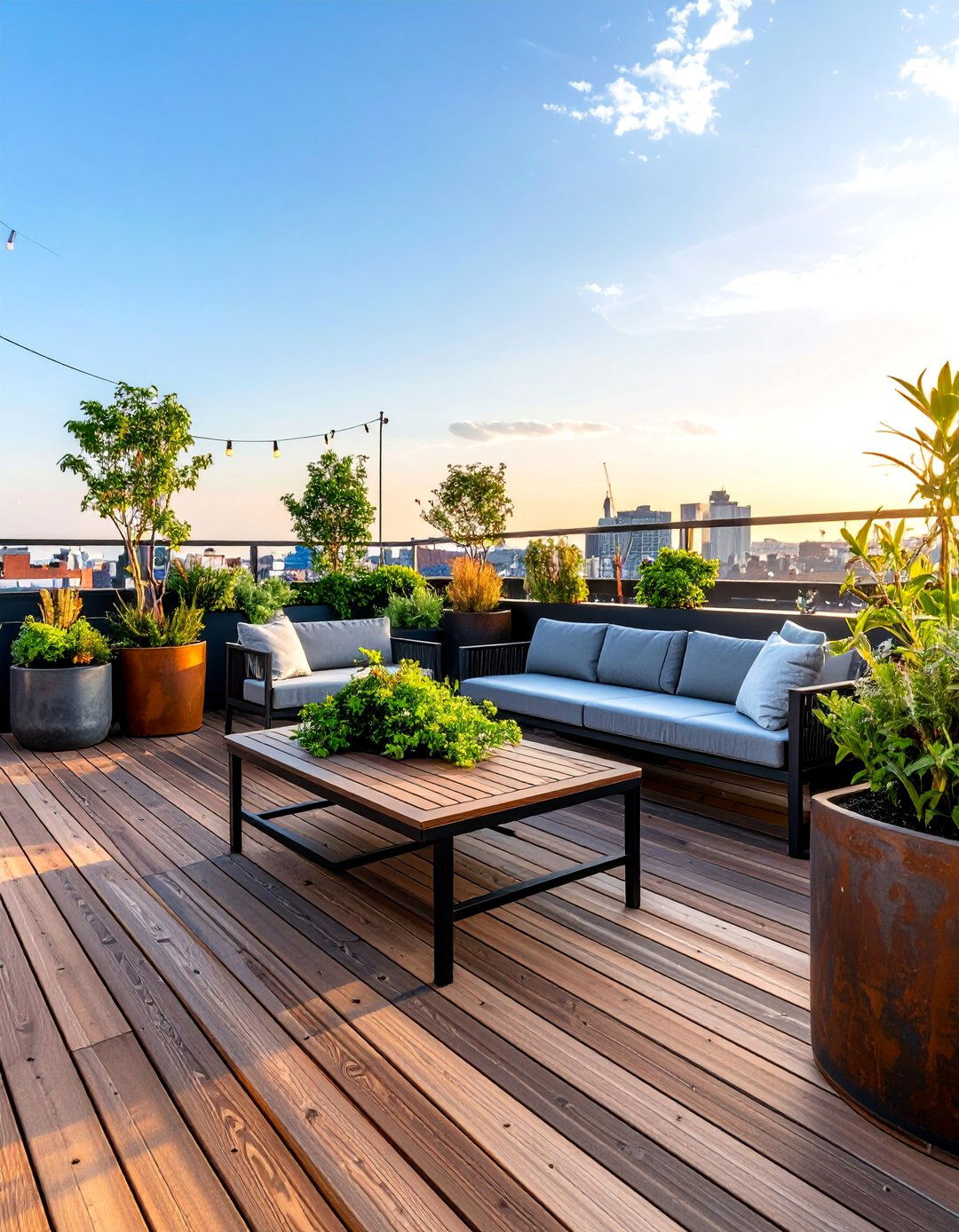 Industrial Rooftop Deck with Metal and Concrete Elements - 25 Rooftop Deck Ideas
