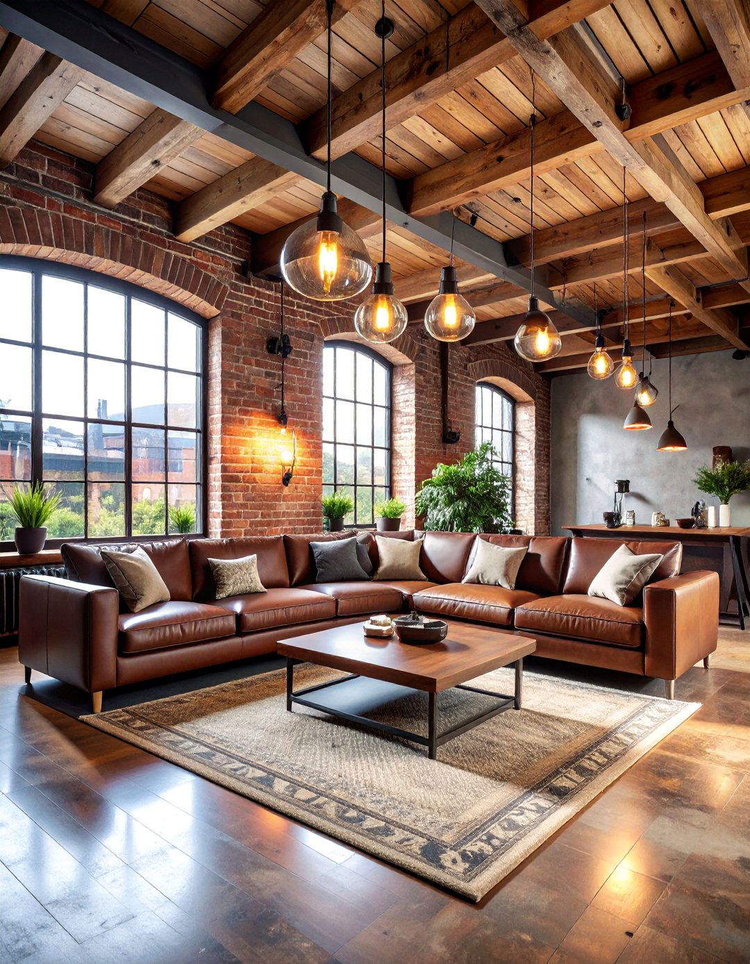 Industrial Rustic Loft with Exposed Beams - 25 Rustic Decor Ideas