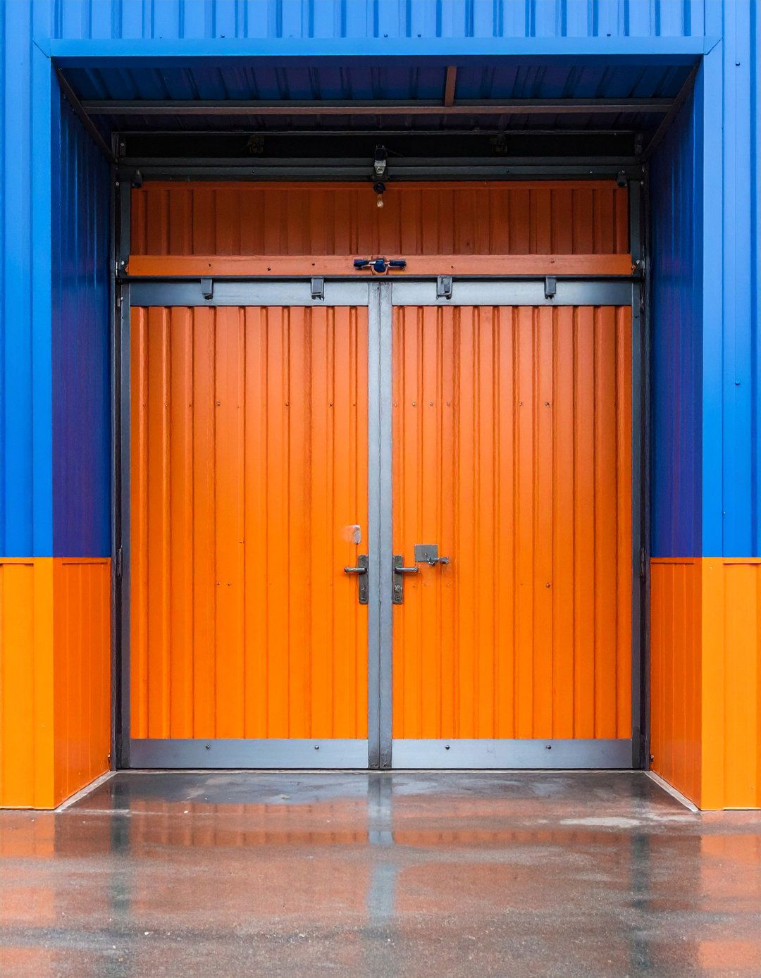 Industrial Rustic Steel and Wood Door - 25 Rustic Front Door Ideas