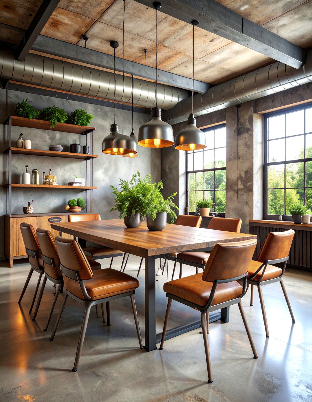 Industrial Shiplap Dining Room with Metal Accents - 25 Shiplap Dining Room Wall Ideas
