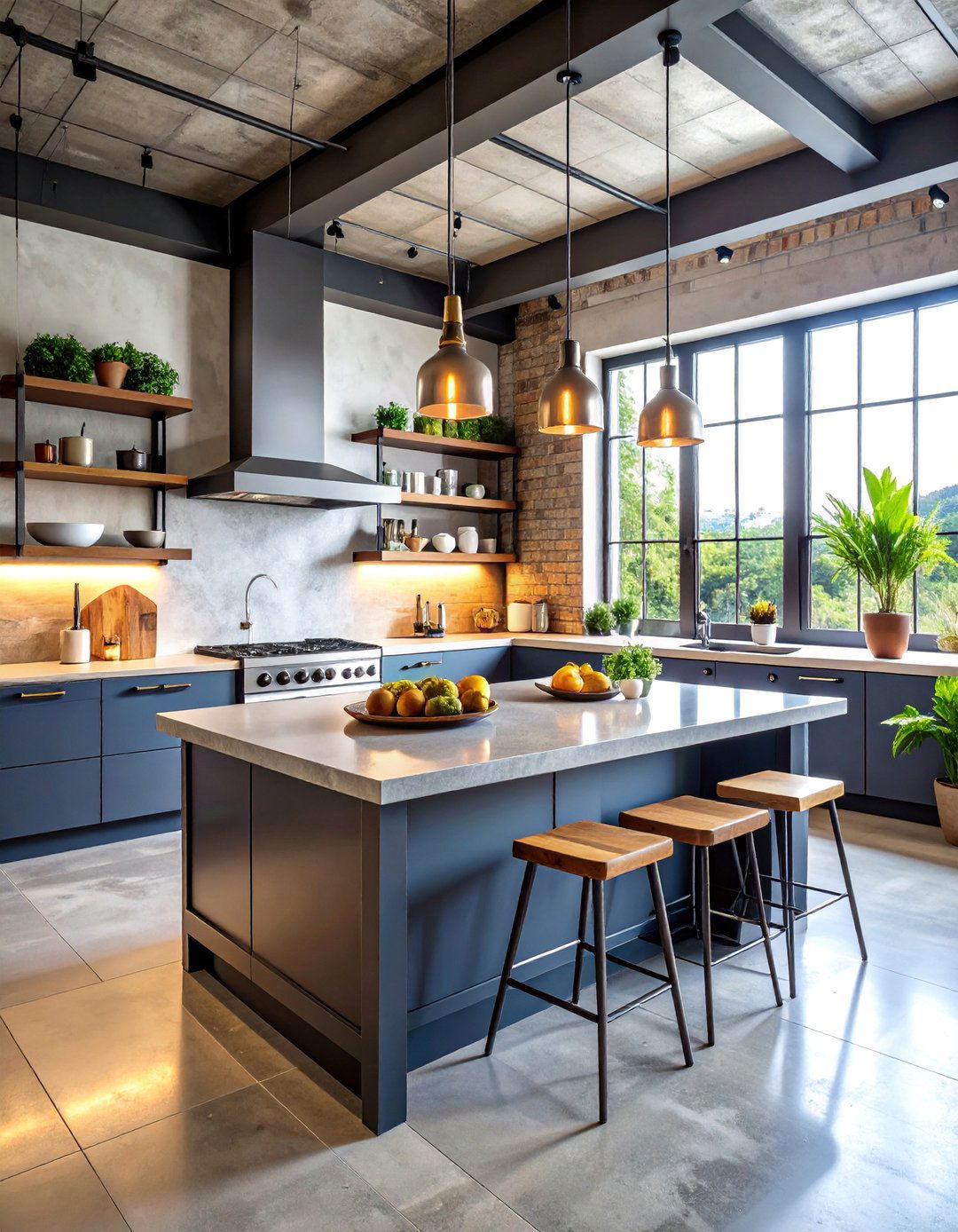 Industrial Soapstone Workspace with Steel Accents - 25 Soapstone Kitchen Countertops