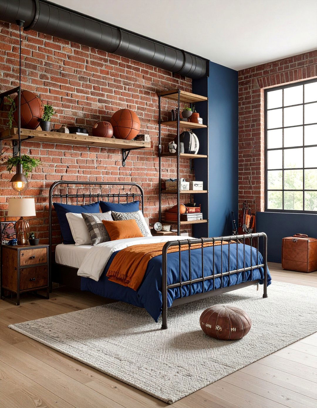 Industrial Sports Haven with Exposed Elements - 25 Boys Room Ideas
