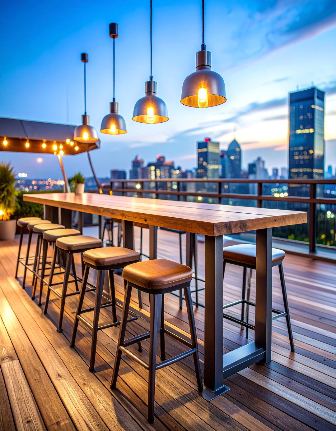 Industrial Steel Bar Setup - 25 Deck Furniture Ideas