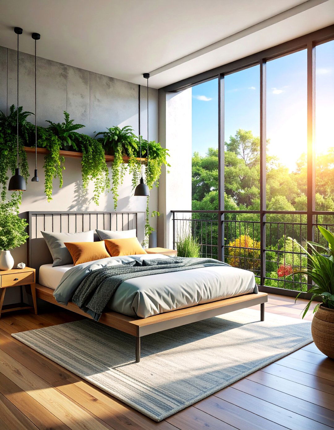 Industrial Steel Frame Juliet Balcony with Cable Infill - 25 Juliet Balcony Ideas