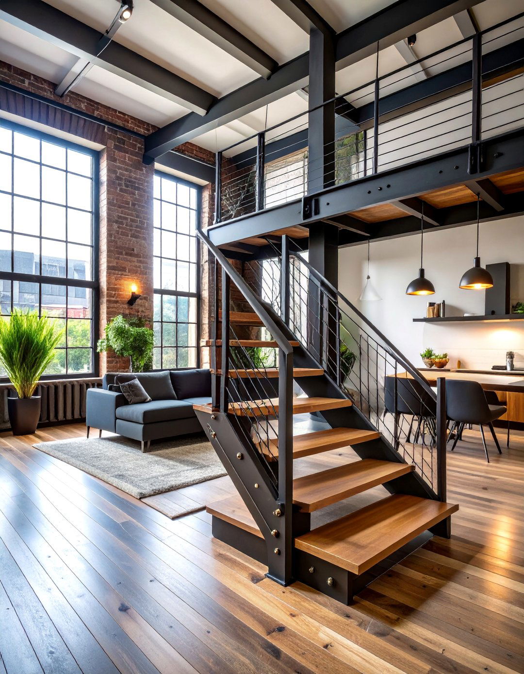 Industrial Steel Staircase with Exposed Welds - 25 Contemporary Staircase Design Ideas