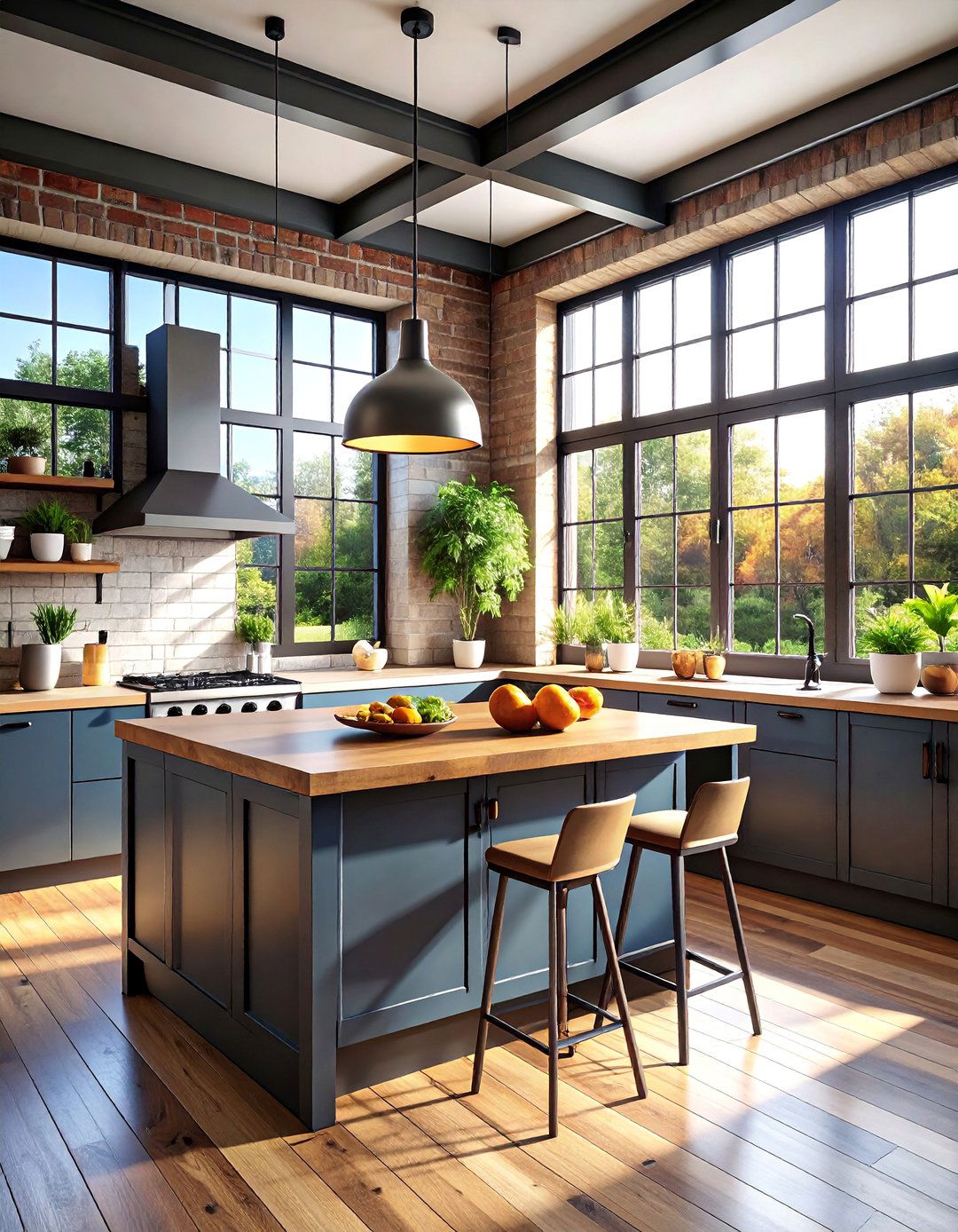 Industrial Steel Window Frames - 25 Kitchen Window Ideas
