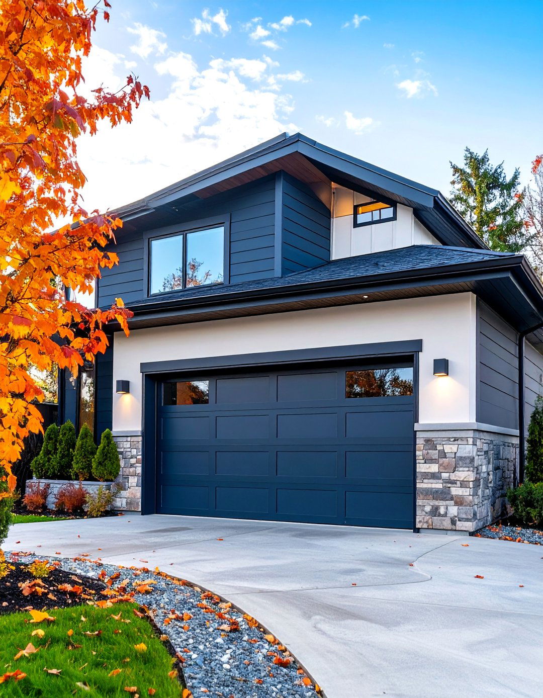 Industrial Steel and Exposed Hardware Trim - 25 Exterior Garage Door Trim Ideas