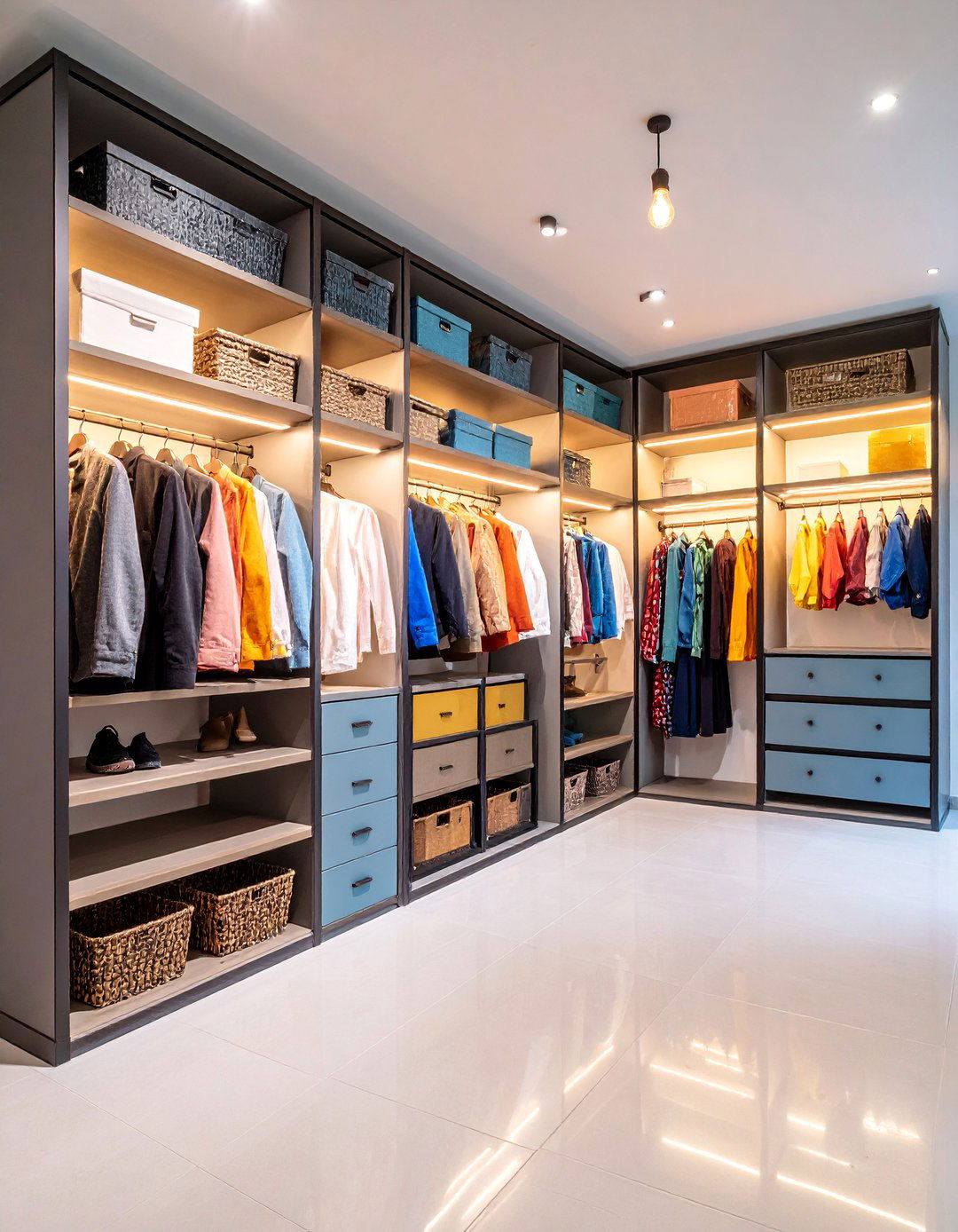 Industrial Style Entryway with Metal Accents - 25 Entryway Closet Ideas