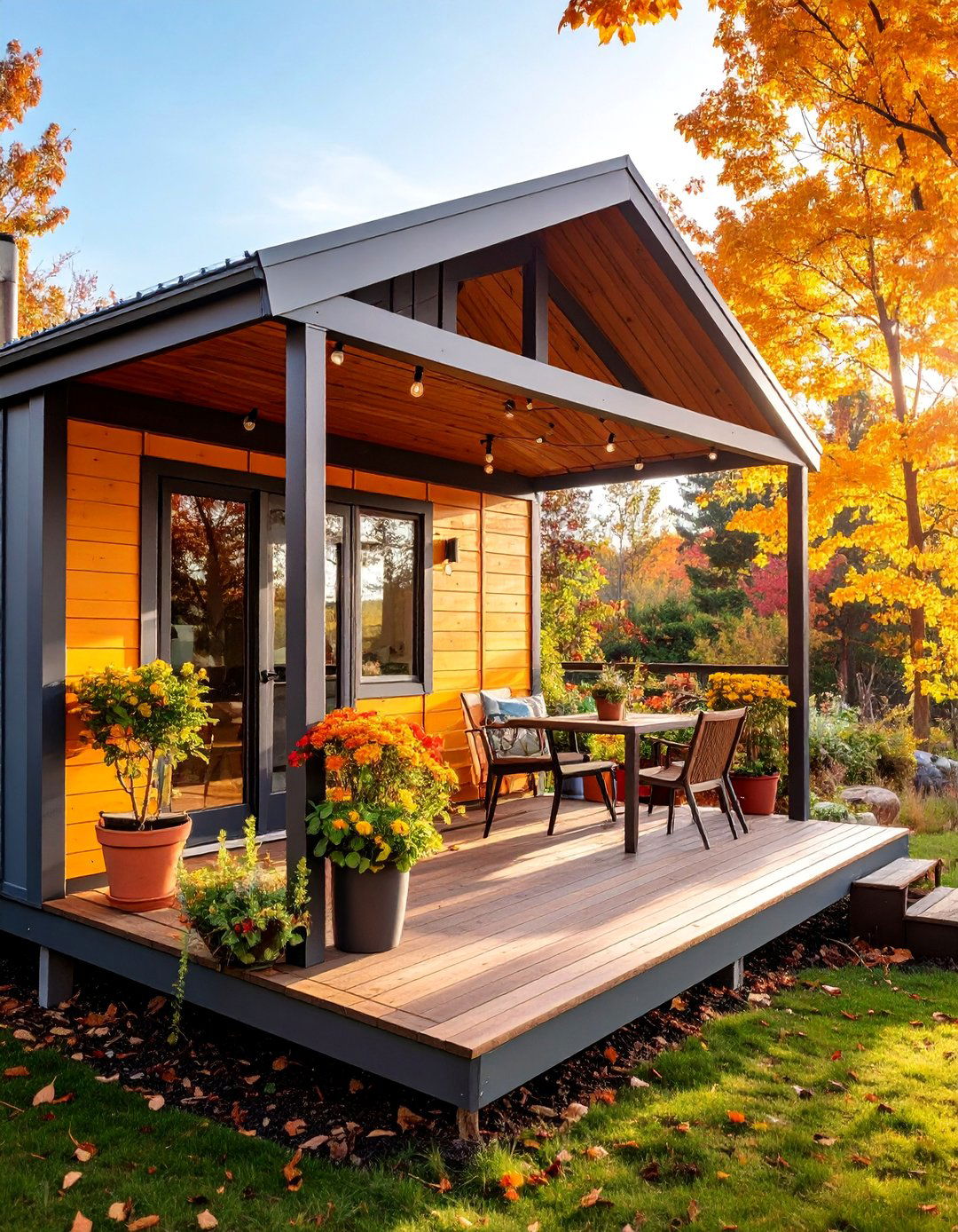 Industrial Style Metal Frame Porch - 25 Mobile Home Porch Ideas