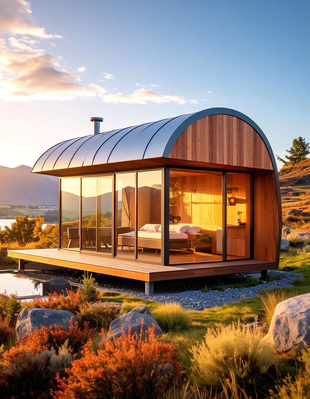 Industrial Style Metal Sauna with Cor Ten Steel Exterior - 25 Outdoor Sauna Ideas