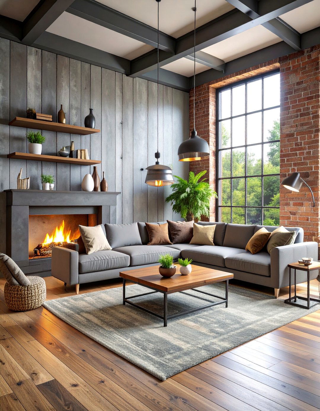 Industrial Style Shiplap Urban Modern Edge - 25 Shiplap Fireplace Ideas
