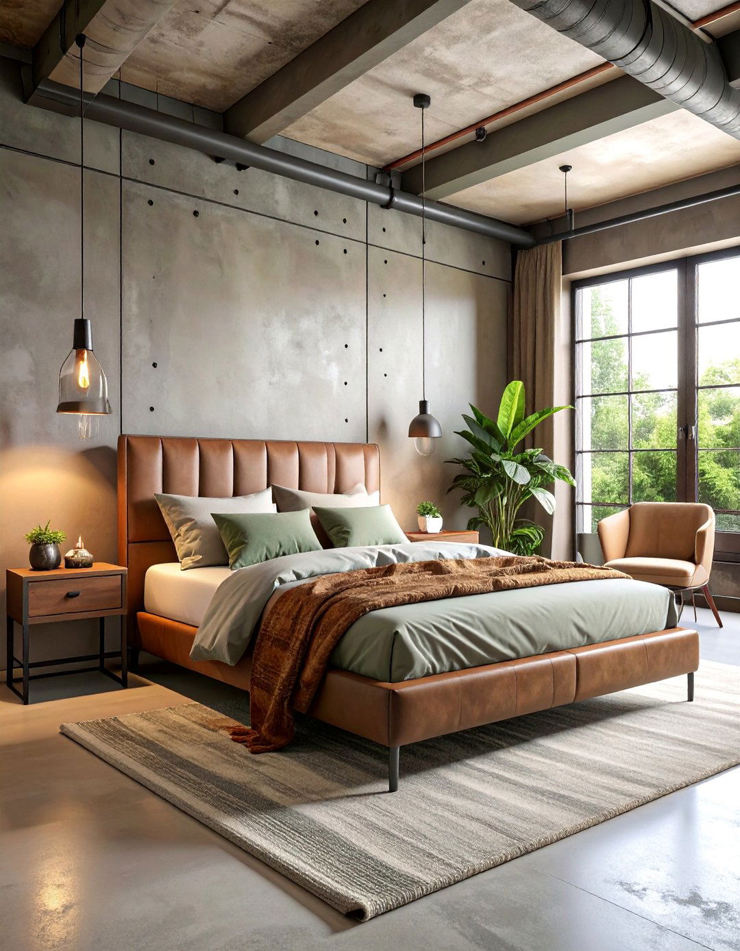 Industrial Taupe Bedroom with Metal Accents - 25 Taupe Bedroom Ideas