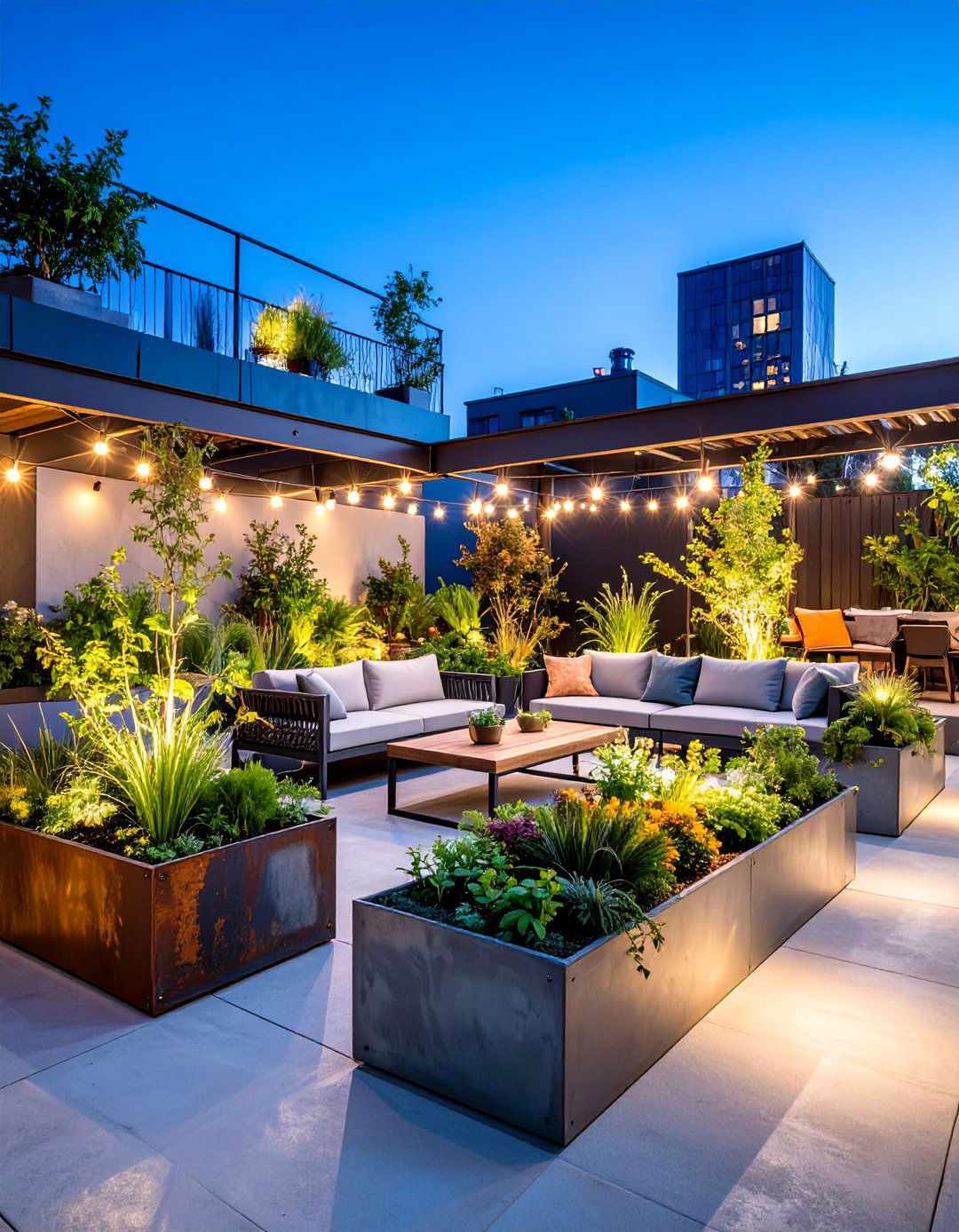 Industrial Townhouse Backyard with Metal Accents - 25 Townhouse Backyard Ideas