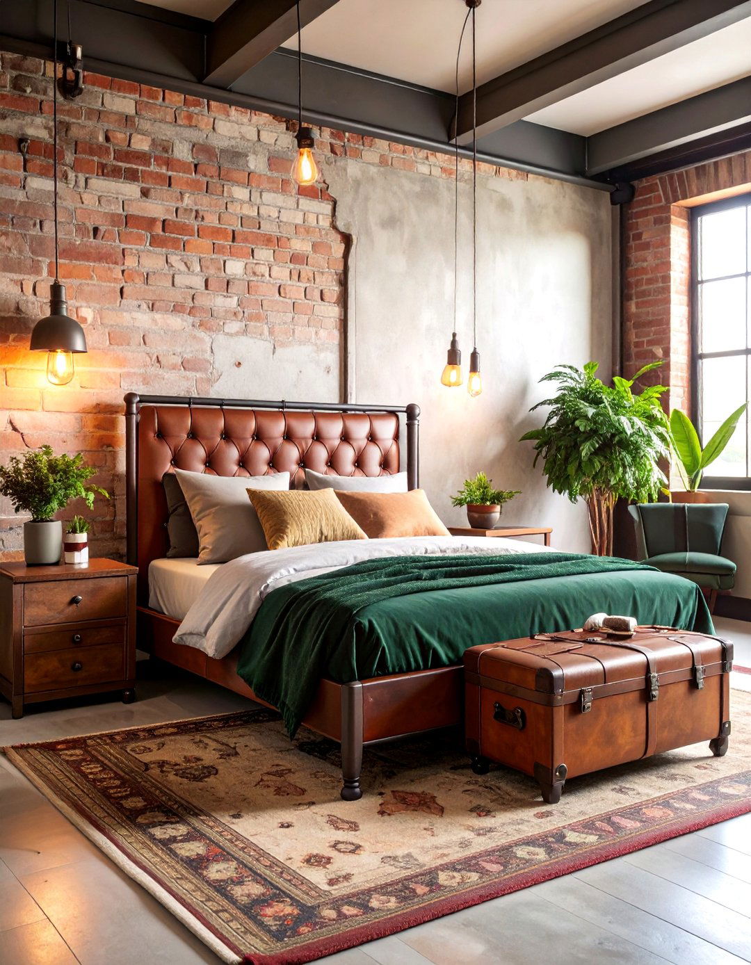 Industrial Vintage Bedroom with Mixed Materials - 25 Eclectic Interior Design Ideas