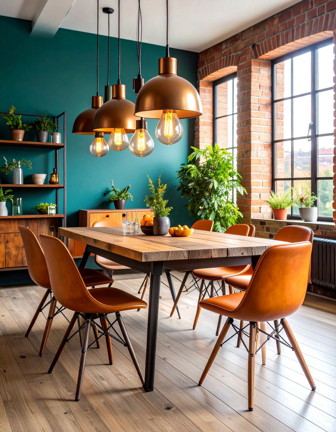 Industrial Vintage Dining Room with Metal and Wood Elements - 25 Vintage Dining Room Ideas