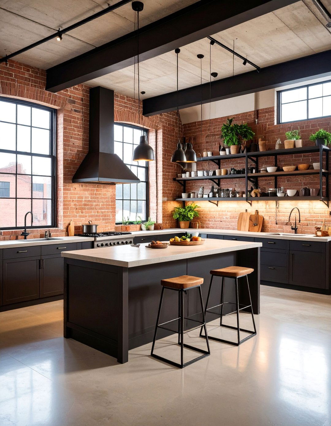 Industrial Warehouse Black and Beige Kitchen - 25 black and beige kitchen ideas