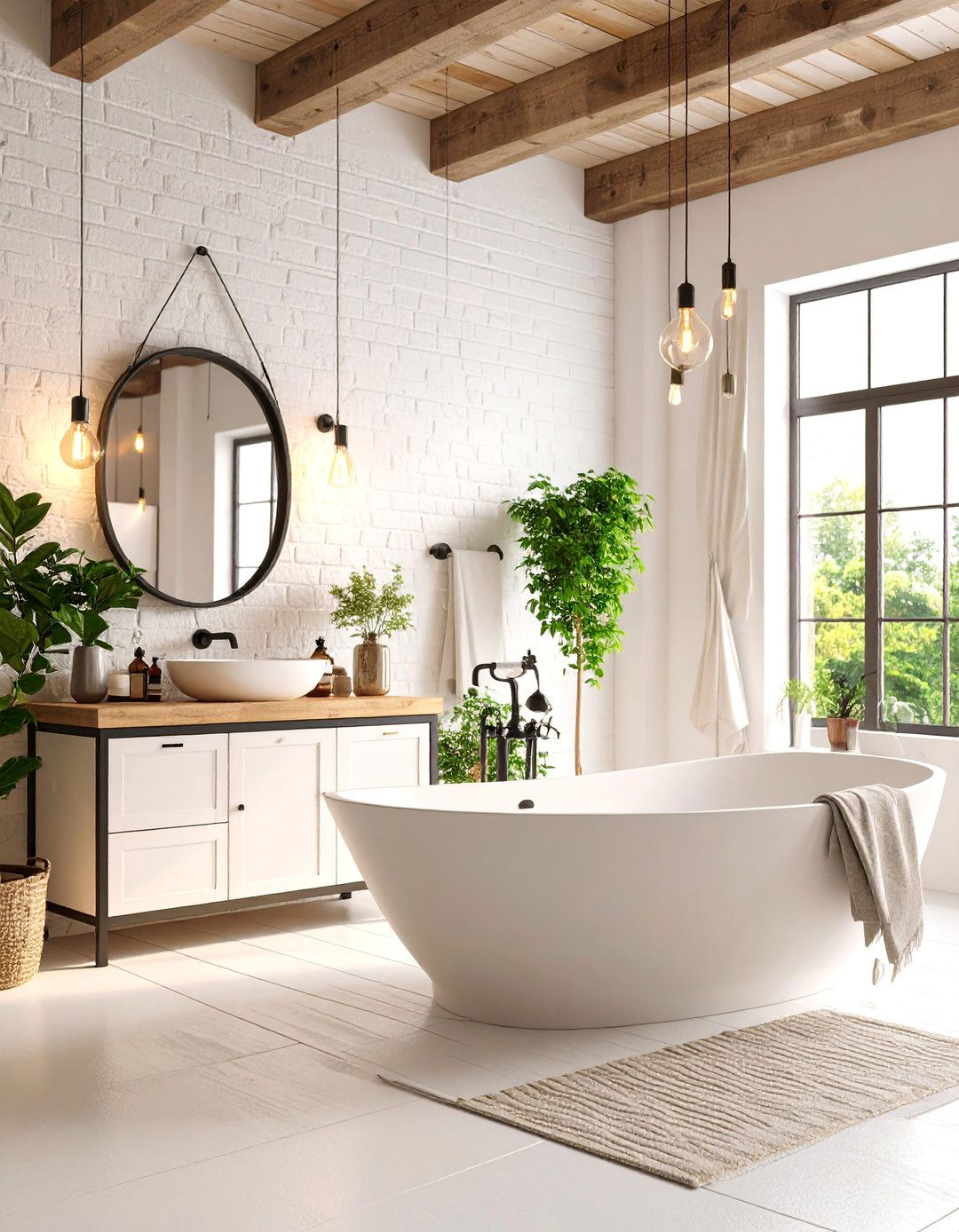 Industrial White Loft Bathroom - 25 Small White Bathroom Ideas