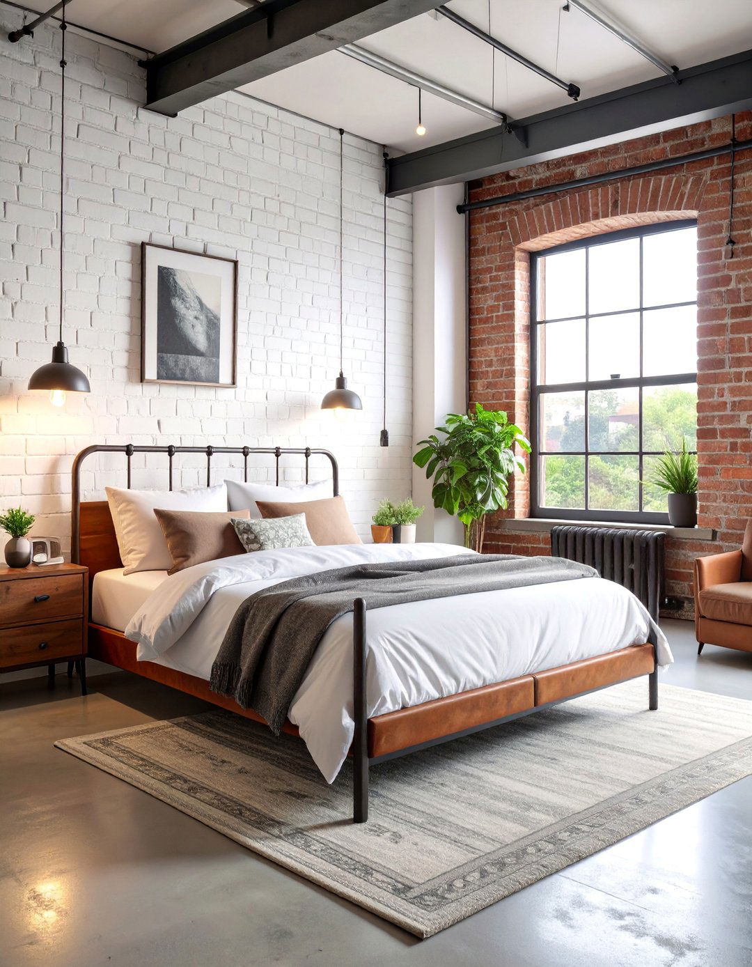 Industrial White Loft Bedroom - 25 White Bedroom Ideas