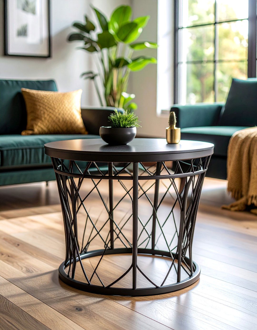 Industrial Wire Frame Side Table - 25 Table Design Ideas